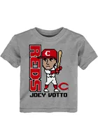 Joey Votto Cincinnati Reds Toddler Grey Pixel Player Short Sleeve T Shirt