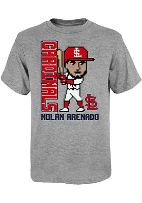 Nolan Arenado St Louis Cardinals Youth Grey Pixel Player Tee