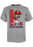 Nolan Arenado St Louis Cardinals Youth Grey Pixel Player Tee