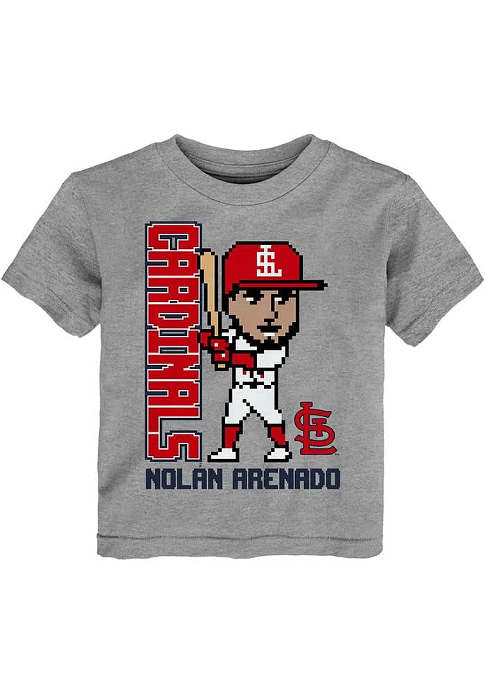 Nolan Arenado St Louis Cardinals Toddler Grey Pixel Player Short Sleeve T Shirt