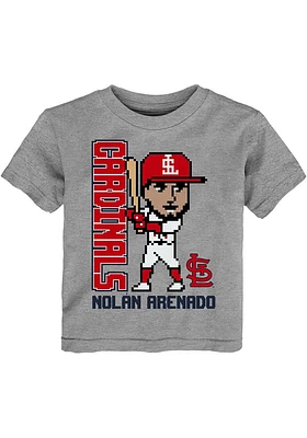 Nolan Arenado St Louis Cardinals Toddler Grey Pixel Player Short Sleeve T Shirt