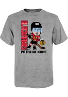 Patrick Kane Chicago Blackhawks Youth Grey Pixel Player Tee