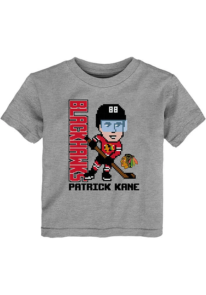 Patrick Kane Chicago Blackhawks Toddler Grey Pixel Player Short Sleeve T Shirt