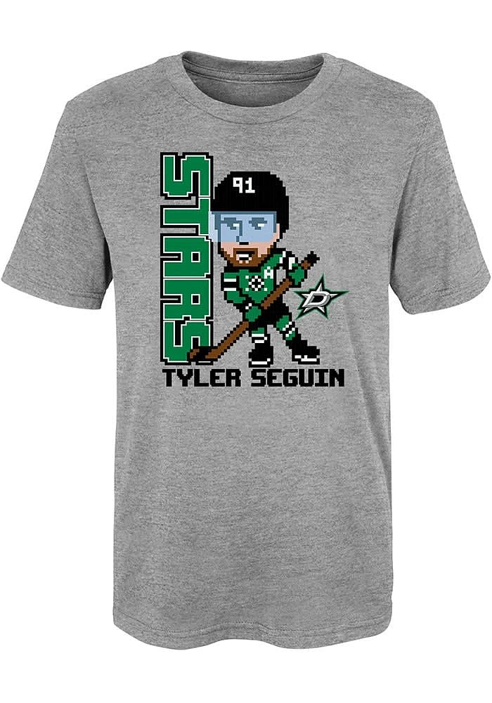 Tyler Seguin Dallas Stars Boys Grey Pixel Player Short Sleeve T-Shirt