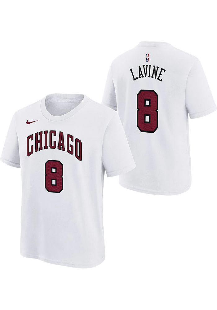 Zach LaVine Chicago Bulls Youth White City Edition NN Player Tee