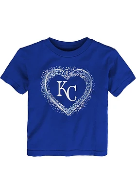 Kansas City Royals Toddler Girls Blue Heart Shot Short Sleeve T-Shirt