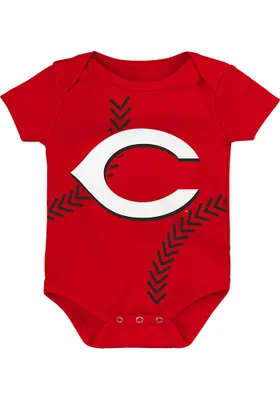 Cincinnati Reds Baby Red Running Home Short Sleeve One Piece