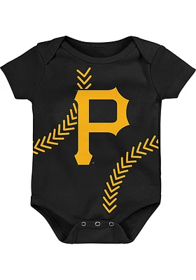 Pittsburgh Pirates Baby Black Running Home Short Sleeve One Piece