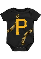 Pittsburgh Pirates Baby Black Running Home Short Sleeve One Piece