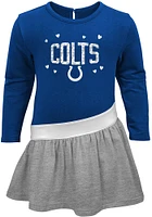 Indianapolis Colts Toddler Blue Heart To Long Sleeve Dress