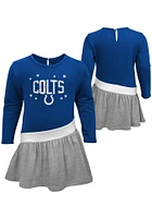 Indianapolis Colts Toddler Blue Heart To Long Sleeve Dress