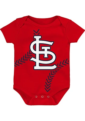 St Louis Cardinals Baby Red Home Run Short Sleeve One Piece