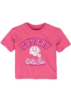 Indianapolis Colts Infant Girls Cutest Fan Short Sleeve T-Shirt Pink