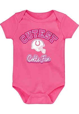 Indianapolis Colts Baby Pink Cutest Fan Short Sleeve One Piece