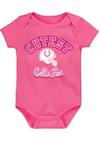 Indianapolis Colts Baby Pink Cutest Fan Short Sleeve One Piece
