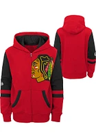 Chicago Blackhawks Youth Red Faceoff Long Sleeve Full Zip Jacket