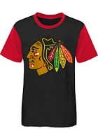 Chicago Blackhawks Youth Black Winning Streak Short Sleeve Fashion T-Shirt