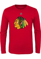 Patrick Kane Chicago Blackhawks Youth Red Flat NN LS Player Tee
