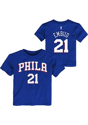 Joel Embiid Philadelphia 76ers Infant Flat NN Short Sleeve T-Shirt Blue