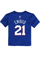Joel Embiid Philadelphia 76ers Infant Flat NN Short Sleeve T-Shirt Blue