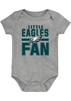 Philadelphia Eagles Baby Grey Little Fan Short Sleeve One Piece