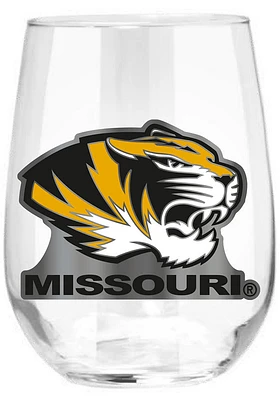 Missouri Tigers 15oz Emblem Stemless Wine Glass - Black