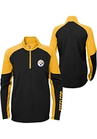 Pittsburgh Steelers Youth Black Audible Long Sleeve Quarter Zip Shirt