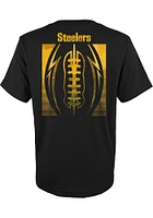 Pittsburgh Steelers Youth Black Blitz Ball Short Sleeve T-Shirt