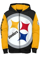 Pittsburgh Steelers Youth Black Poster Board Long Sleeve Full Zip Jacket