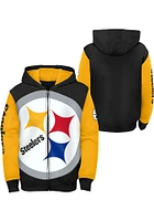 Pittsburgh Steelers Youth Black Poster Board Long Sleeve Full Zip Jacket
