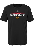 Chicago Blackhawks Boys Black Apro Prime Short Sleeve T-Shirt