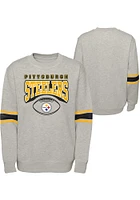 Pittsburgh Steelers Boys Grey Fan Fave Long Sleeve Crew Sweatshirt