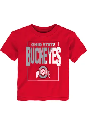 Ohio State Buckeyes Toddler Red Coin Toss Short Sleeve T-Shirt