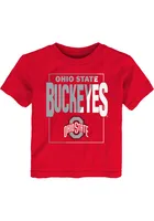 Ohio State Buckeyes Toddler Red Coin Toss Short Sleeve T-Shirt