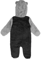 Pittsburgh Steelers Baby Black Game Nap Teddy Fleece Loungewear One Piece Pajamas