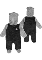 Pittsburgh Steelers Baby Black Game Nap Teddy Fleece Loungewear One Piece Pajamas