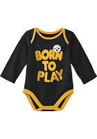Pittsburgh Steelers Baby Black Born To Play LS 2PK One Piece