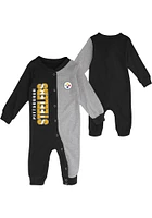 Pittsburgh Steelers Baby Black Half Time Coverall Long Sleeve One Piece