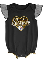 Pittsburgh Steelers Baby Black All The Love Bib Set One Piece