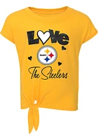 Pittsburgh Steelers Infant Girls Black Forever Love Set Top and Bottom