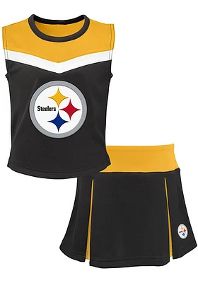 Pittsburgh Steelers Girls Black Spirit 2PC Set Cheer