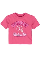 Pittsburgh Steelers Infant Girls Cutest Fan Short Sleeve T-Shirt Pink