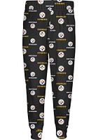 Pittsburgh Steelers Kids Black All Over Logo Set Loungewear PJ