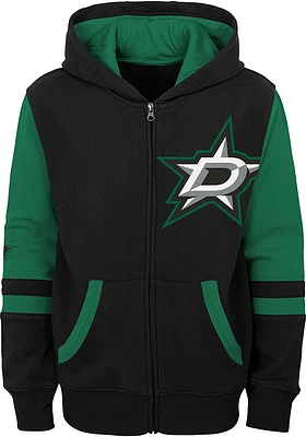 Dallas Stars Youth Black Faceoff Long Sleeve Full Zip Jacket