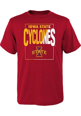 Iowa State Cyclones Youth Cardinal Coin Toss Short Sleeve T-Shirt