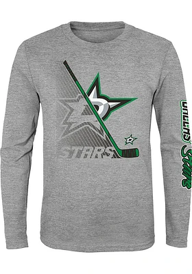 Dallas Stars Youth Grey Split Speed Long Sleeve T-Shirt