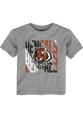 Cincinnati Bengals Toddler Grey Savage Stripes Short Sleeve T-Shirt