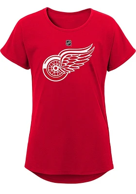 Detroit Red Wings Girls Primary Logo Short Sleeve Tee