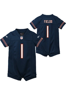Justin Fields Chicago Bears Baby Navy Blue Nike Home Romper Football Jersey