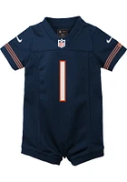 Justin Fields Chicago Bears Baby Navy Blue Nike Home Romper Football Jersey
